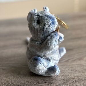 Ty Beanie Baby Cheddar Mouse Eating Cheese Blue Undertone Plush Ty Beanie Baby